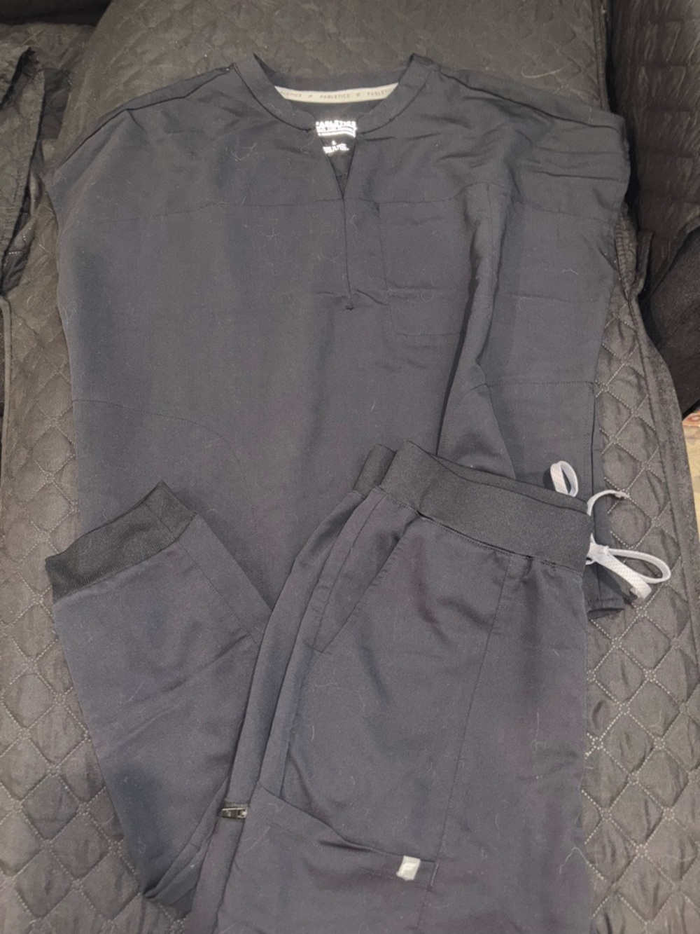 Fabletics Black Jogger Scrub Set